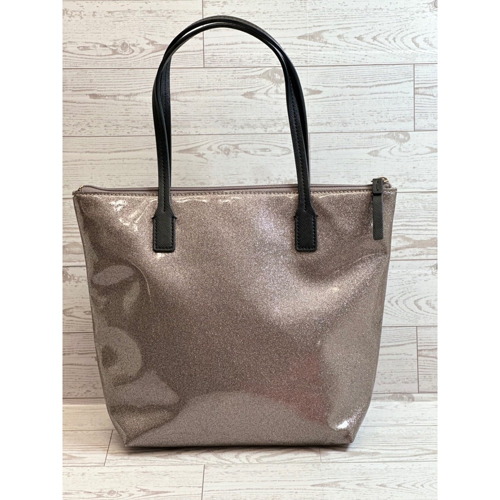 Kate Spade Mavis Street Taden Tote Womens Pewter Glitter Bow Y2K